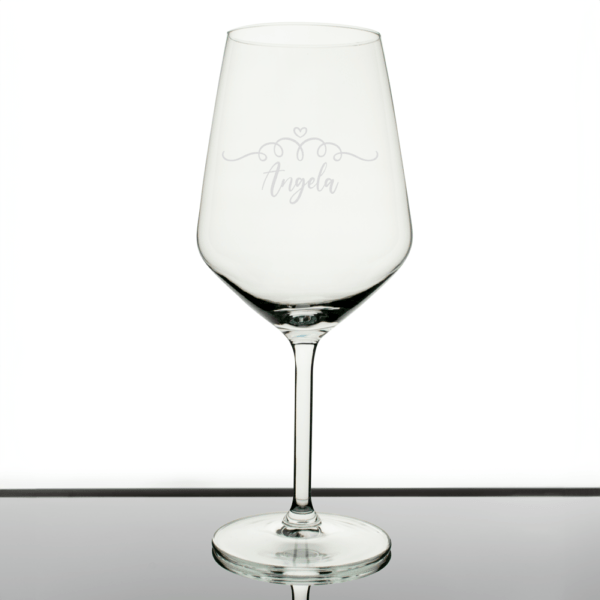 Wijnglas met naam wijnglas graveren