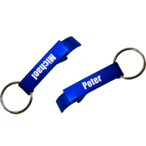 Sleutelhanger bieropener blauw