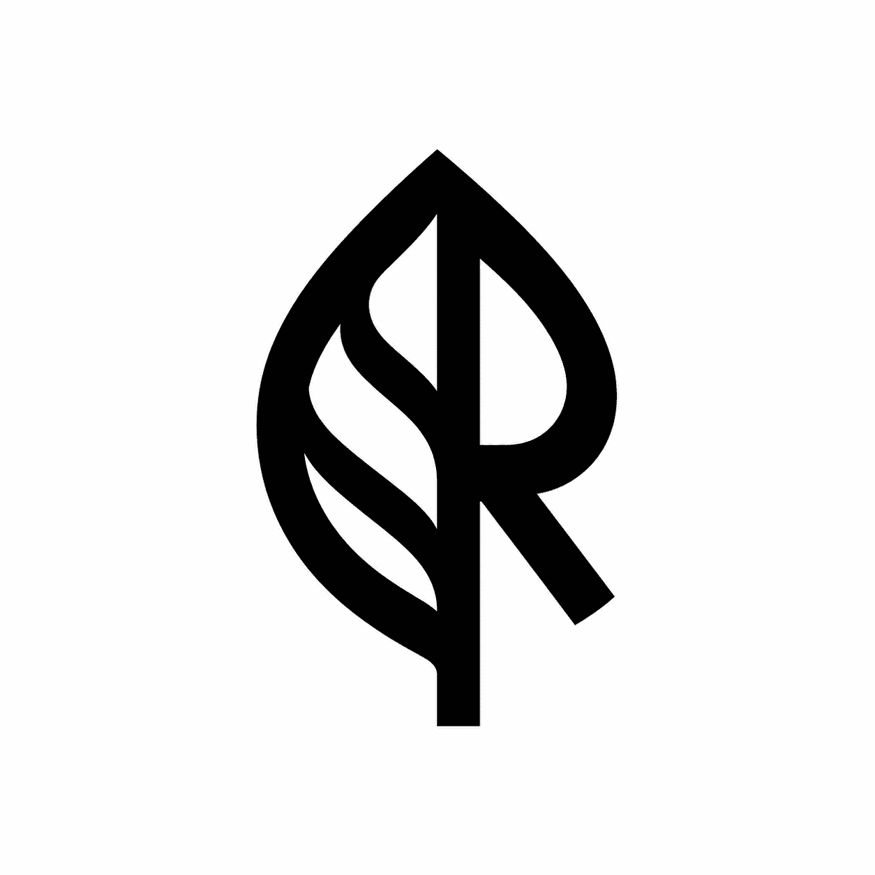 Scherp zwart logo met hoog contrast, geschikt voor graveren